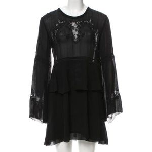 IRO Sheer Long Sleeve Black Dress 36 / 4